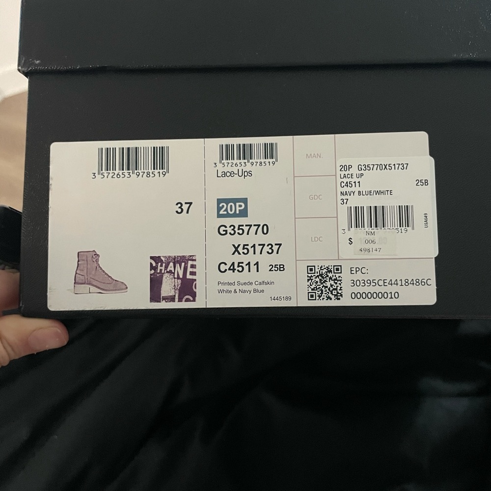 NAVY CHANEL COMBAT BOOTS